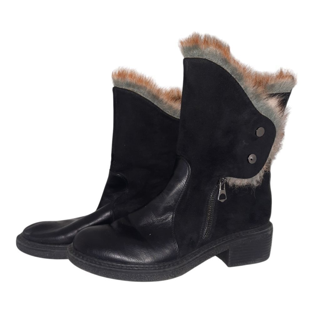 Patrizia By Spring Step Black Fur-Lined Boots